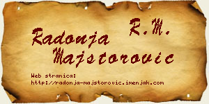 Radonja Majstorović vizit kartica
